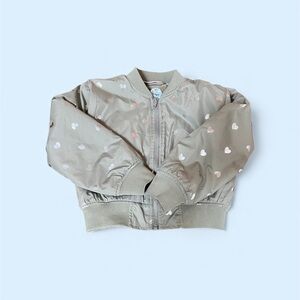Penelope Mack Kids Heart Print Jacket - Gray and Pink